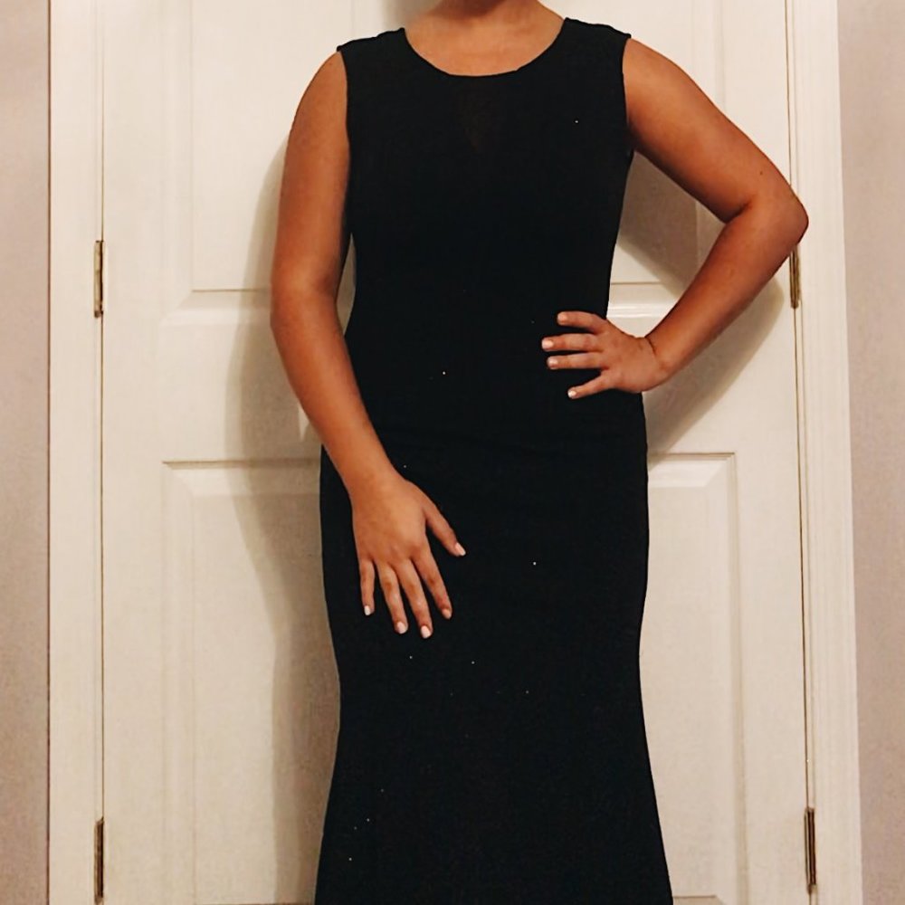 Black Maxi Dress with Sparkles - Picture 3 of 9